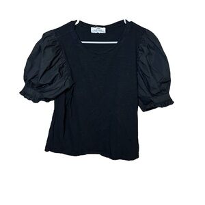 Dear John Black Puffy Sleeve Blouse Large